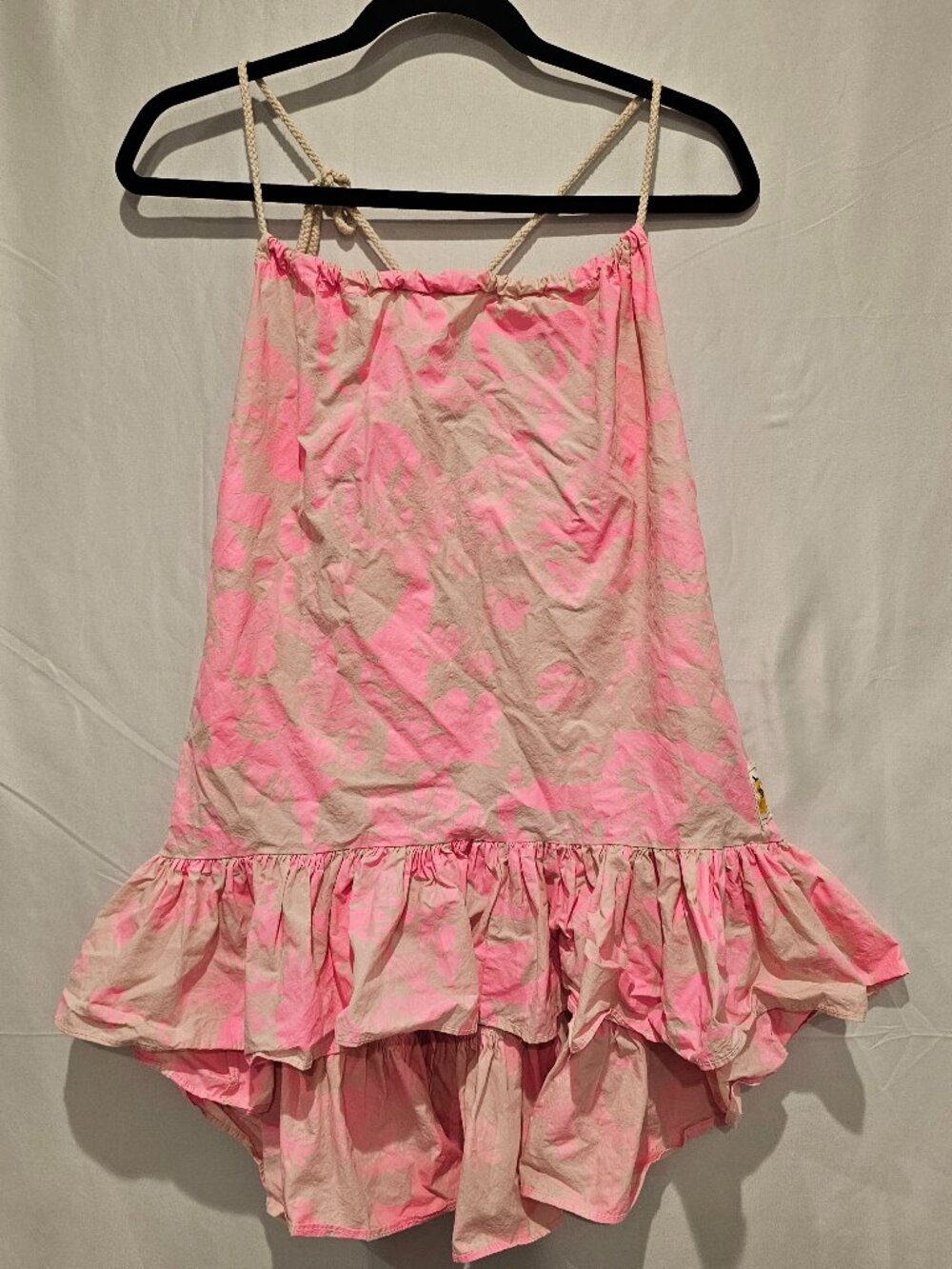 Petite Hailey UB Girls Dress Size 8 Neon Pink 100% Cotton Sleeveless Casual